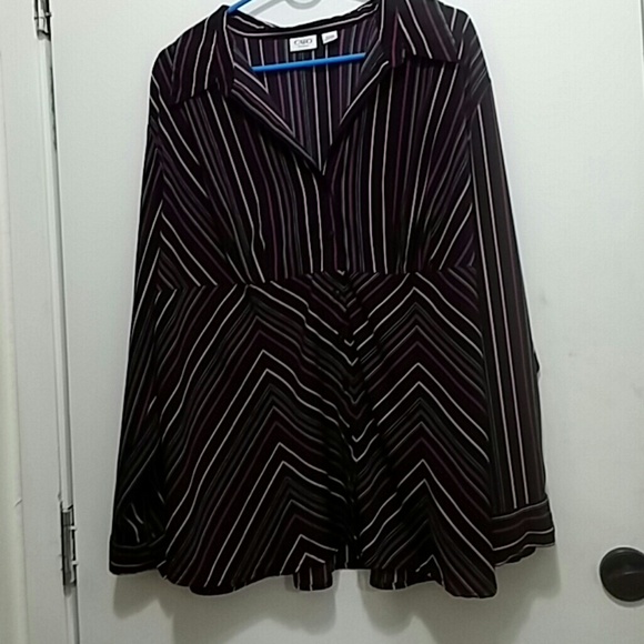 Size 22/24 long sleeve empire waist striped blouse - Picture 3 of 7